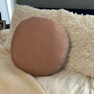 West Elm dusty pink round throw pillow